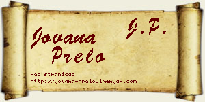 Jovana Prelo vizit kartica